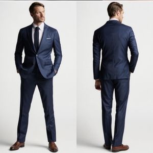 NWT Peter Millar Pure Virgin Wool 2 Button Suit in Blue Size 38R